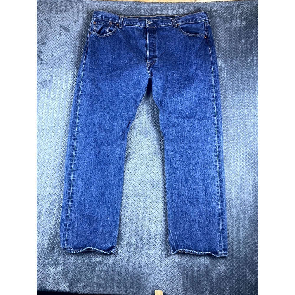 Levi's 501 Original Fit Straight Jeans Mens 42x30 Blue Denim Button Fly Mid Rise